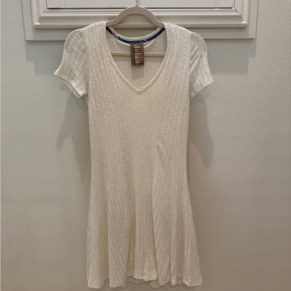 Dolan Cream V-Neck Ribbed Top